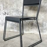 Pair of stackable metal chairs with sled feet - 1960