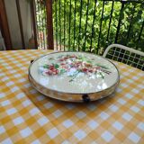 Turntable with earthenware pastry and bakelite floral decoration