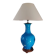 Turquoise ceramic vase lamp, incised Chinese decoration, late 19th century.