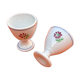 Duo de coquetiers  Porcelaine blanche à décor floral