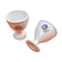 Duo de coquetiers  Porcelaine blanche à décor floral