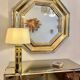 Sandro Petti enormous octagonal mirror brass chrome 1970s Maison Jansen