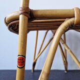 Rattan footstool for Rohé Noordwolde, The Netherlands 1960's