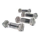 4 Crystal knife holders signed Portieux