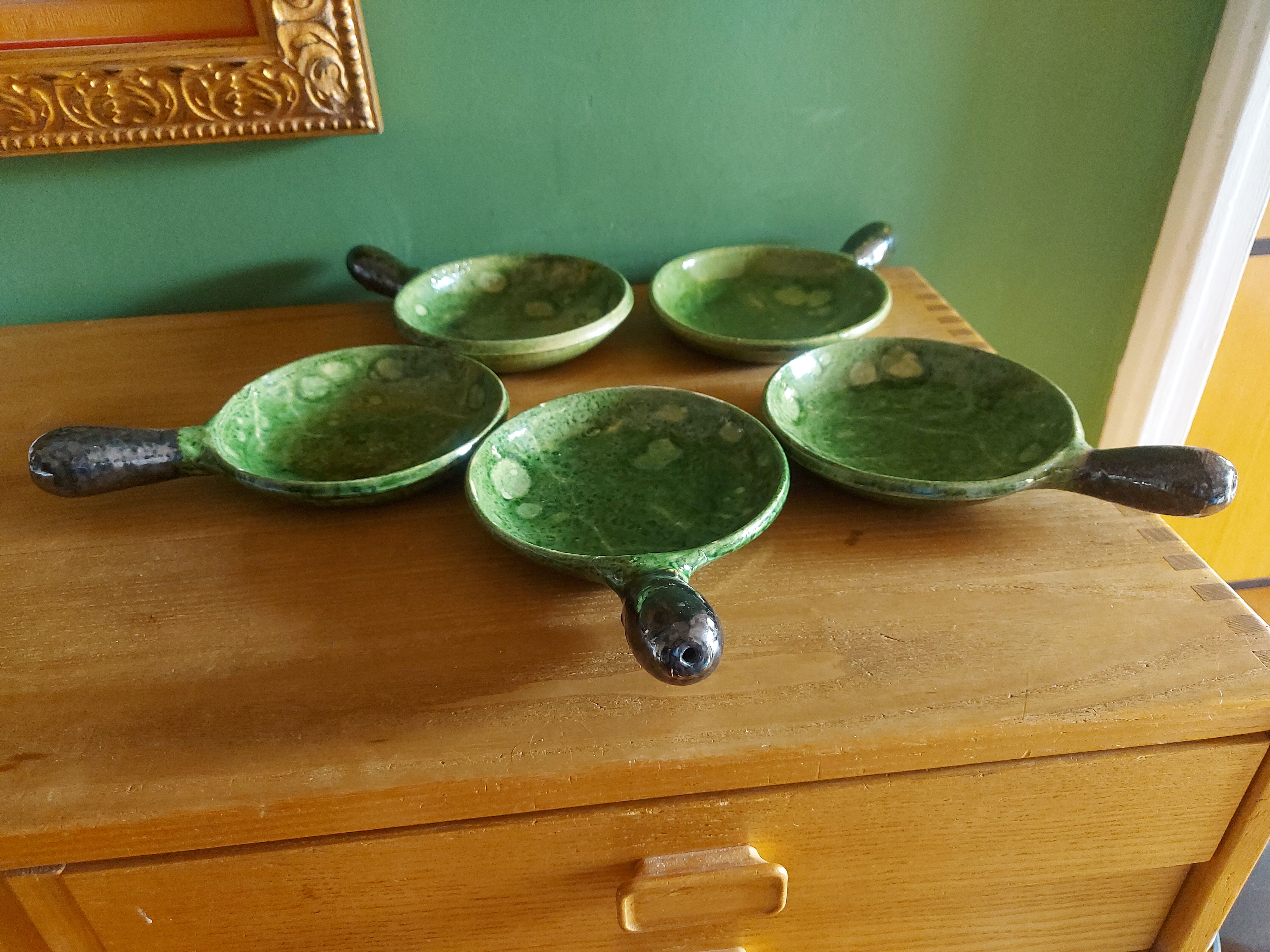 5 cups, Vallauris ceramic pans