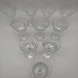 10 Baccarat Glasses, Model Picadilly, France, Crystal Stemmed Glasses