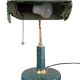 Lampe de bureau vintage en marbre vert et laiton pièce unique artisanale