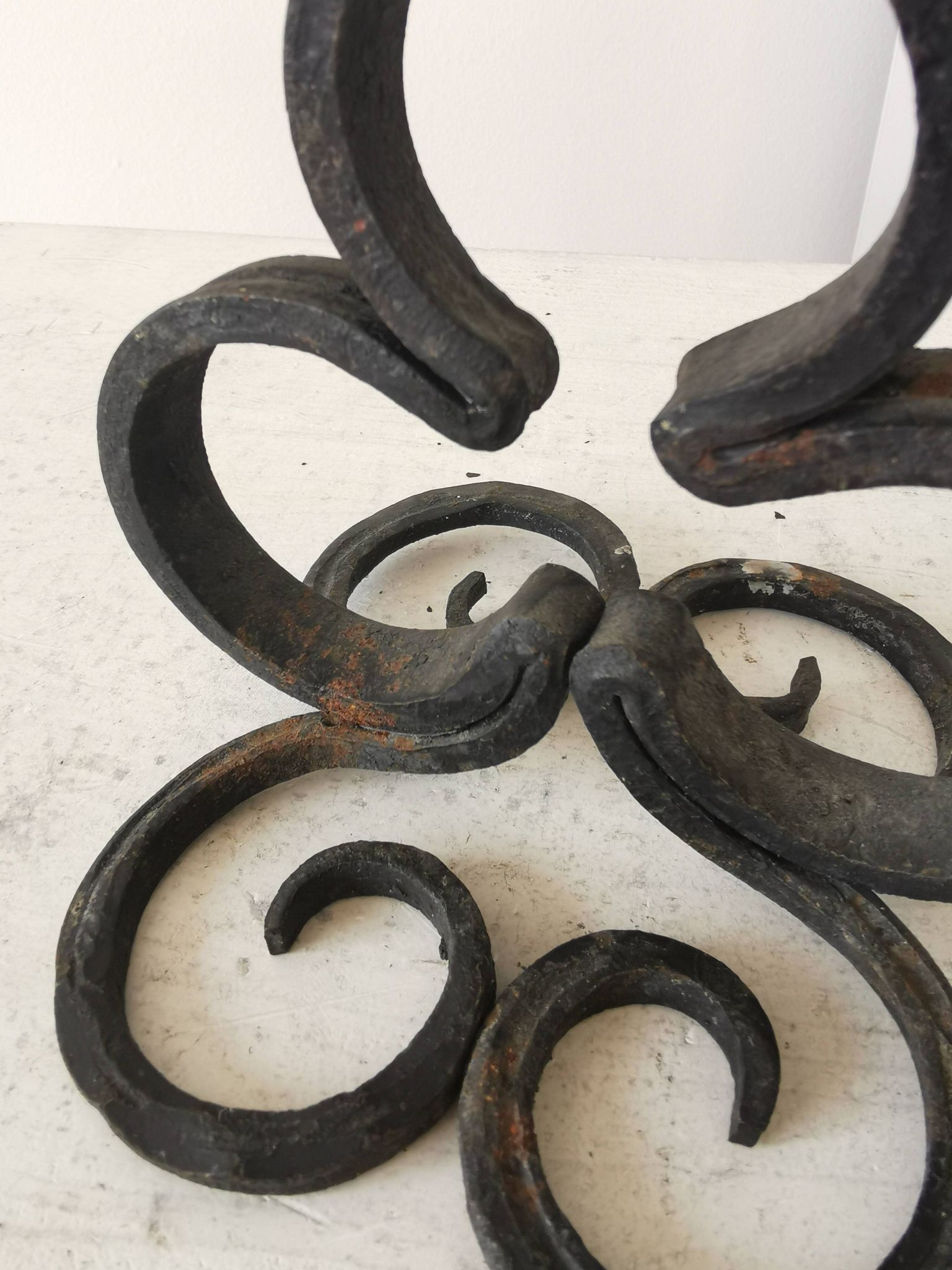 Vintage Iron Forged Candlestick Holder: Handmade Gothic Home Decor