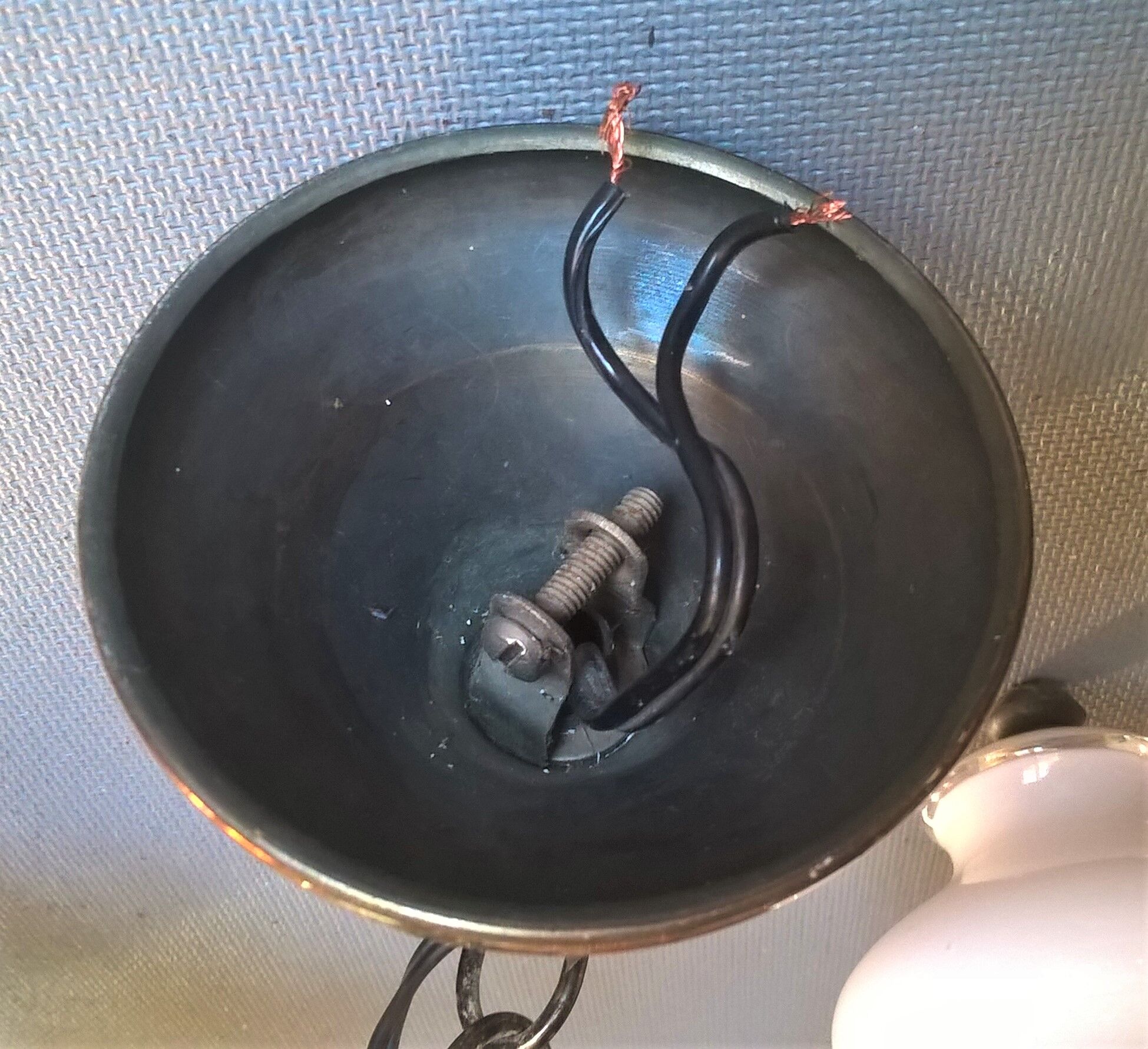 Gloss metallic patinated and gold and double opalines three fires Scandinavian style of the 30s