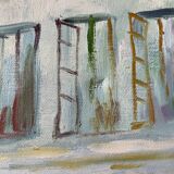 Homemade oil painting on wood