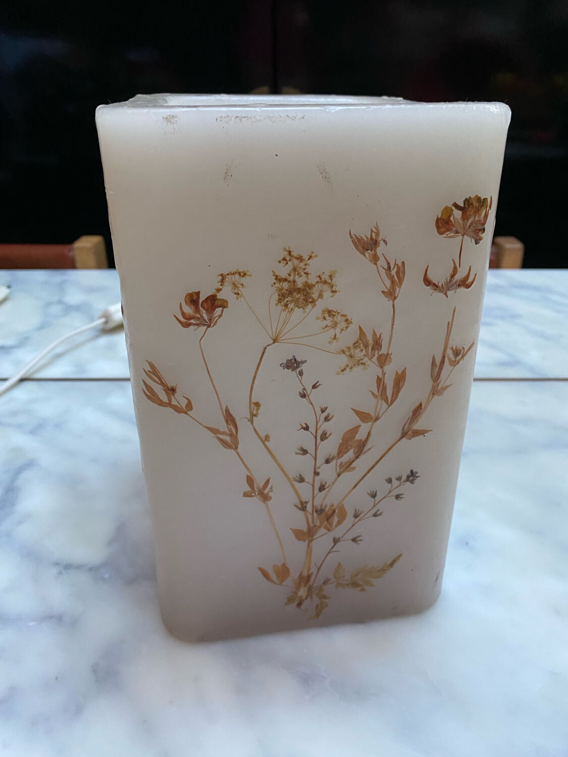 Vintage wax herb lamp