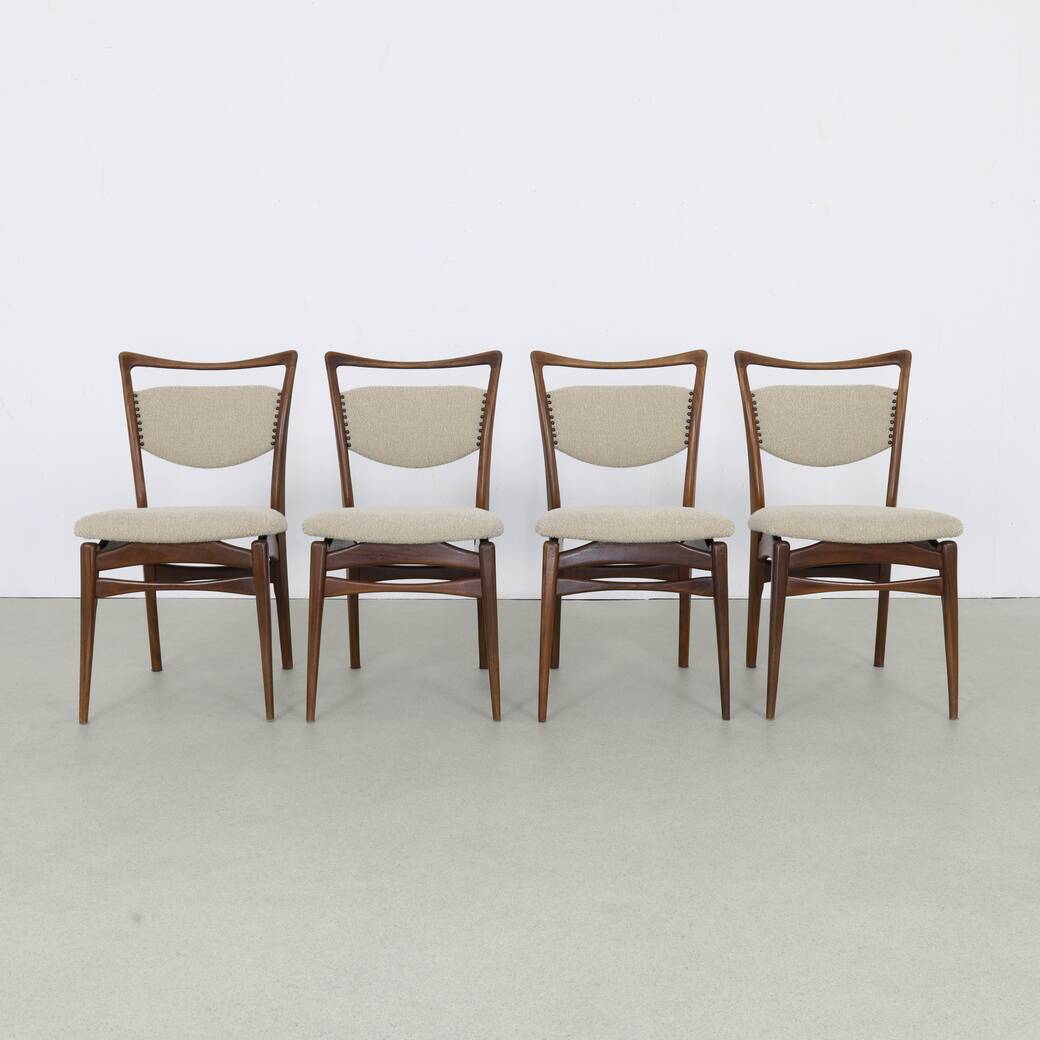 4x Chaises de salle à manger en teck par Louis van Teeffelen, 1960