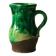 Glazed ceramic pitcher in green and brown by the potter Pierre Roulot.