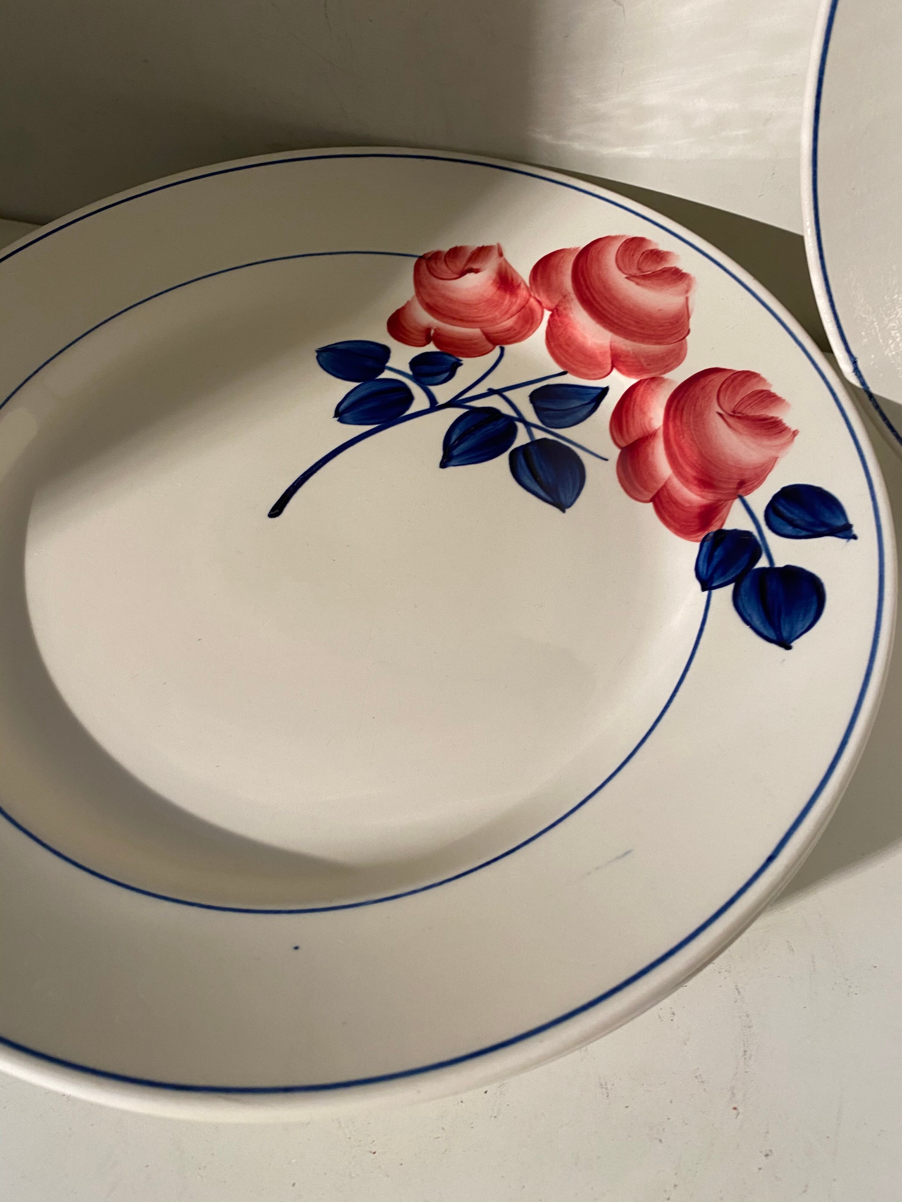 Set of 5 red pink HBCM plates