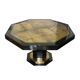 Dining room table in black lacquered hexagonal shape
