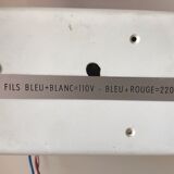 Large electric office clock vintage brass and wood Annees 60