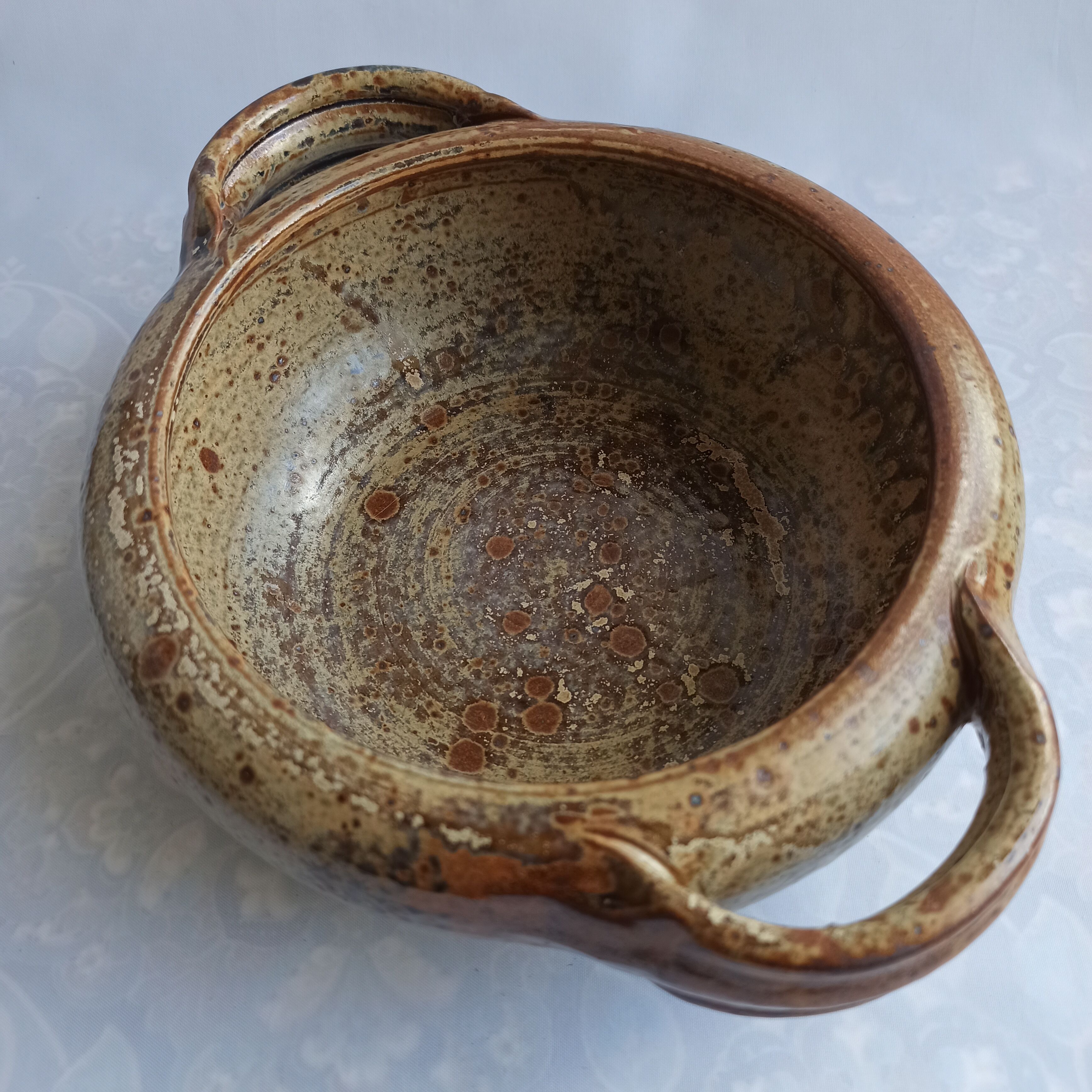 La Borne pyrity sandstone dish signed by JP