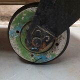 Industrial coffee table on wheels