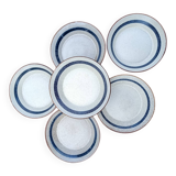 6 ceramic deep plates from the 1960s by MBFA Pornic, model Gobi.
