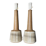 Pair table lamps, Le Klint for Palshus, Denmark, chamotte 1960s, set of 2