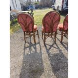 4 vintage rattan chairs