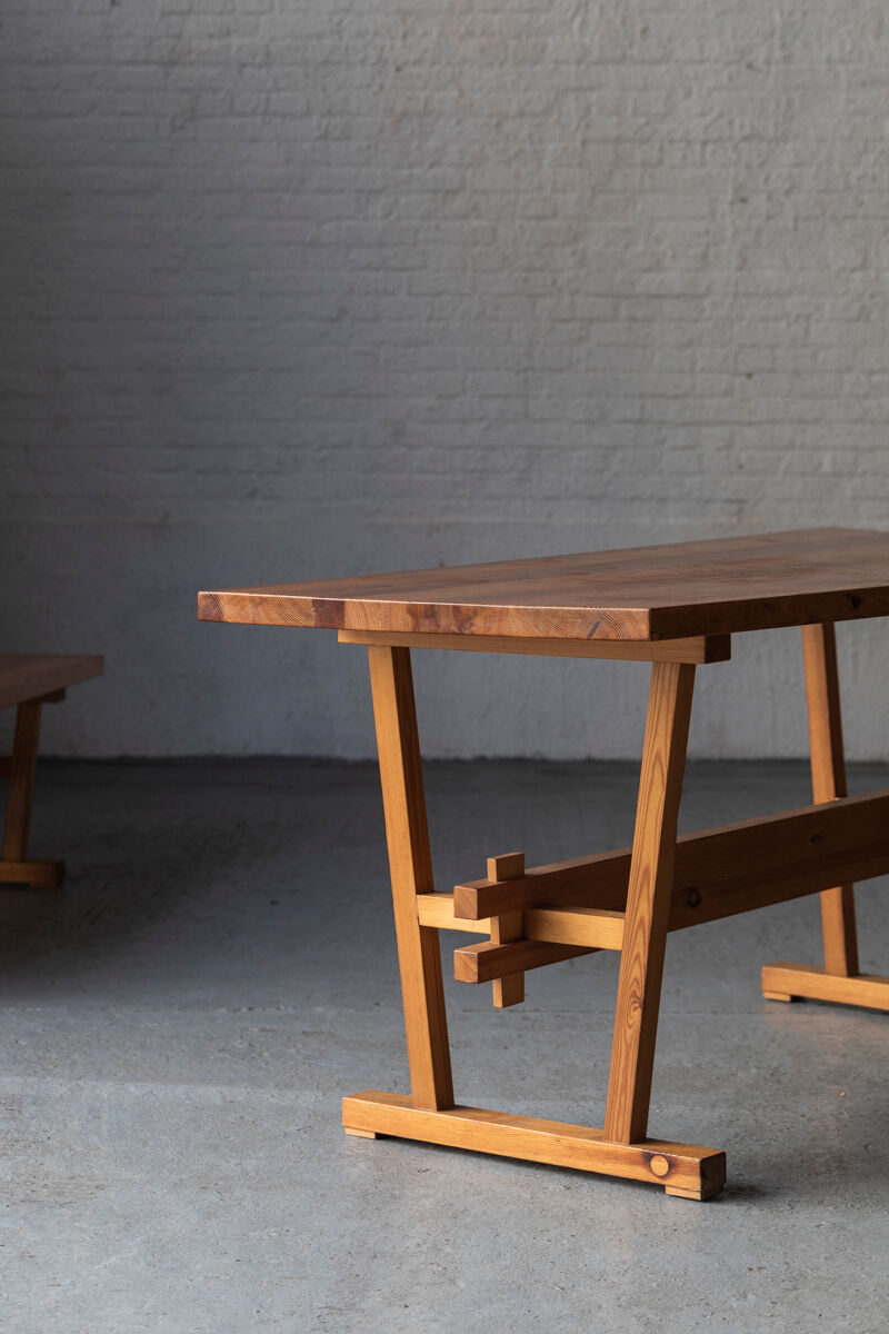 Dining set of 3 in solid oregon pine