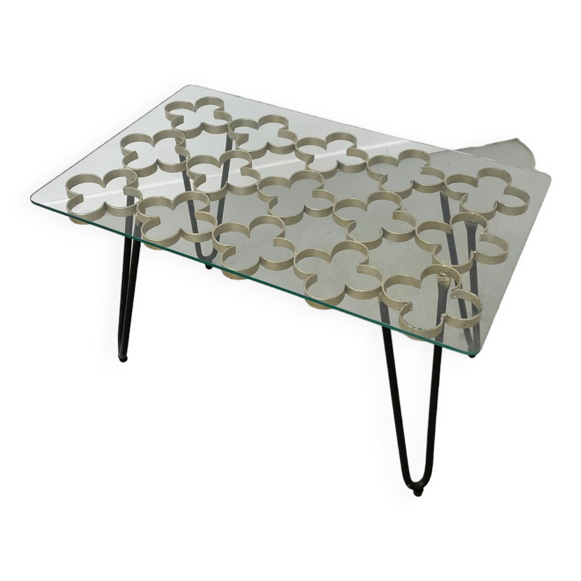 Coffee table 50s golden clover