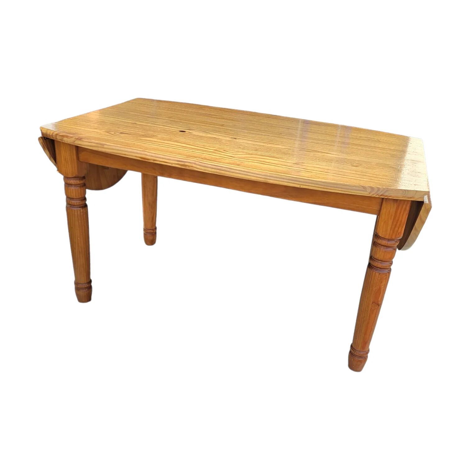 Extendable oval pine dining table 1970s