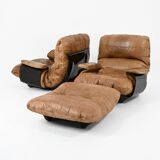 "Marsala" armchairs and poufs by Michel Ducaroy for Ligne Roset, years
