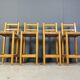 Vintage oak and papercord bar stools, 1960s
