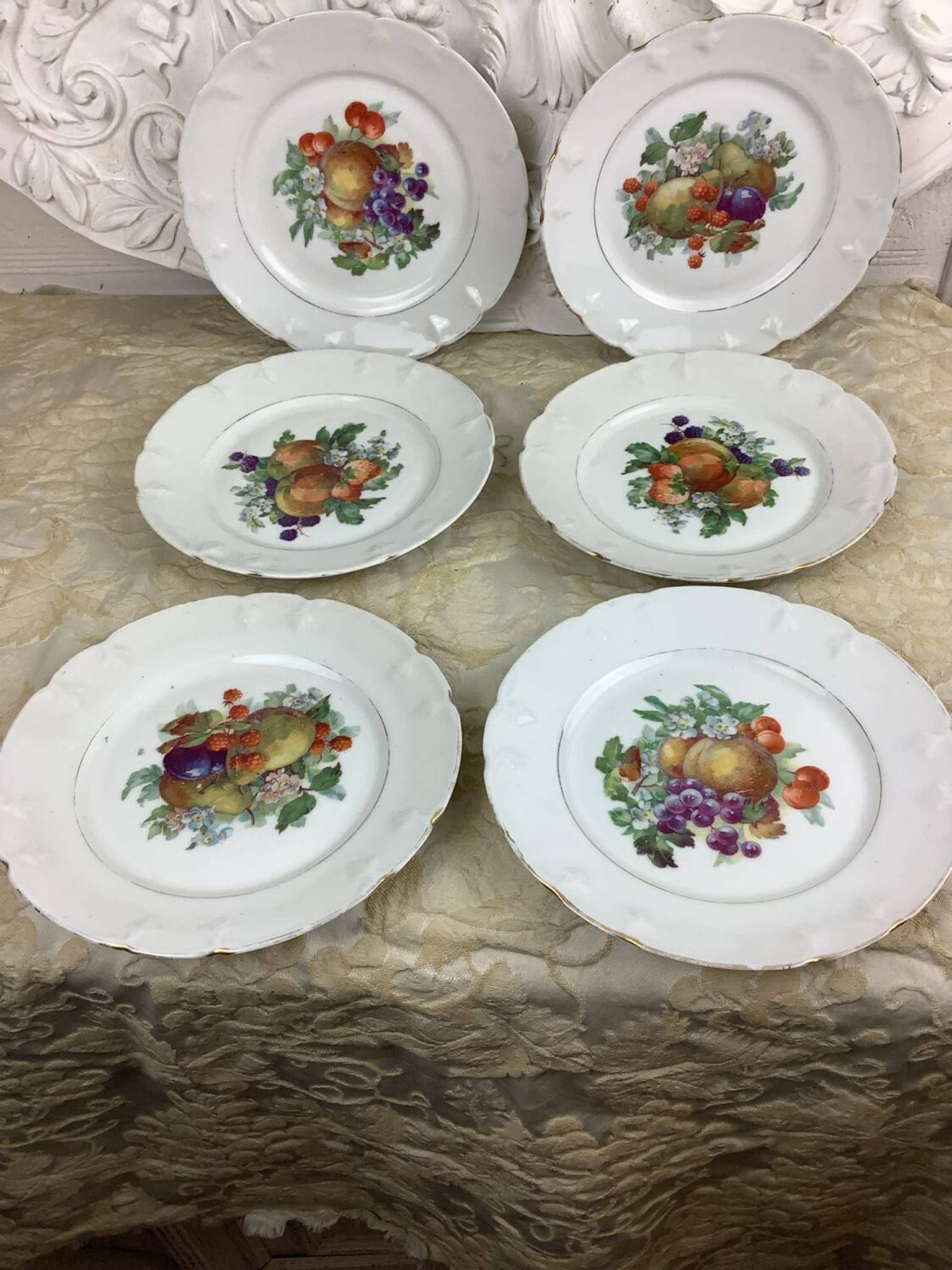 6 Assiettes à dessert Porcelaine Limoges