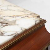 Rare Louis XVI display cabinet in marquetry with light, France ca. 1850