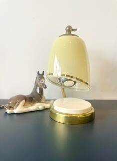 Bauhaus / Modernist lamp brass/bakelite & opaline Mid Century 1940-50