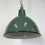 Industrial Green Enamel Factory Pendant Lamp, 1960s