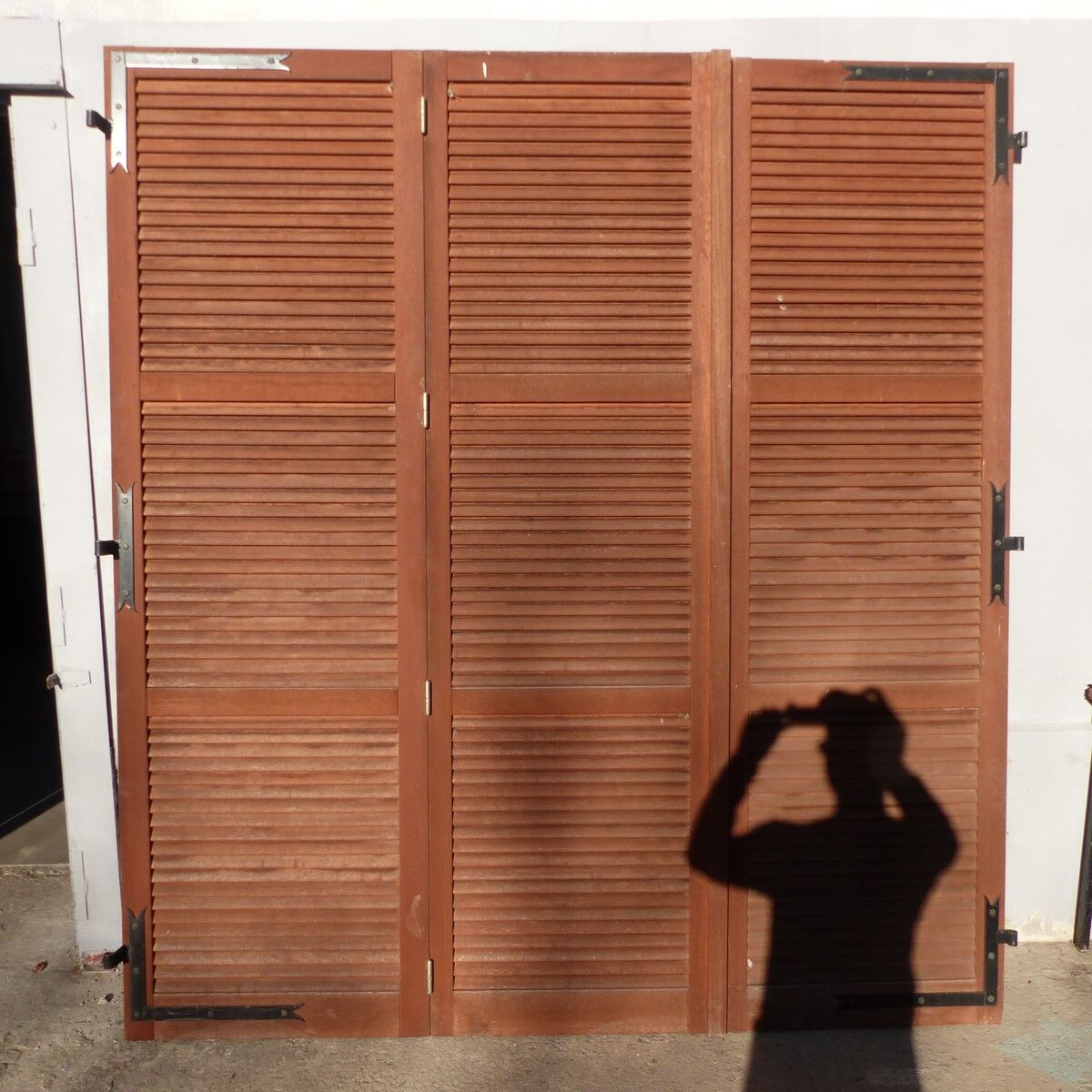 wooden shutters 3 leaves width 210 cm height 228 cm