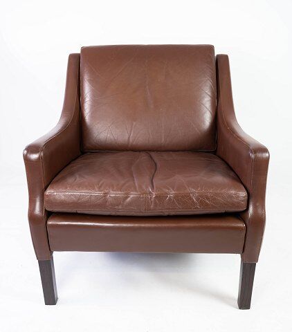 Danish armchair brown leather 60s