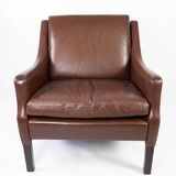 Danish armchair brown leather 60s