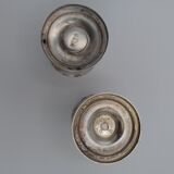 8 art deco eggcups in silver metal
