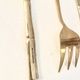 Gold service cutlery trio, bamboo, Hollywood Regency - circa 1