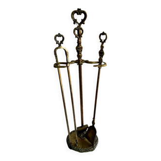 Brass fireplace set