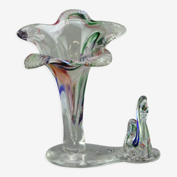 Soliflore au signe vintage en cristal Cristallerie des quatre-vents à Saulcet