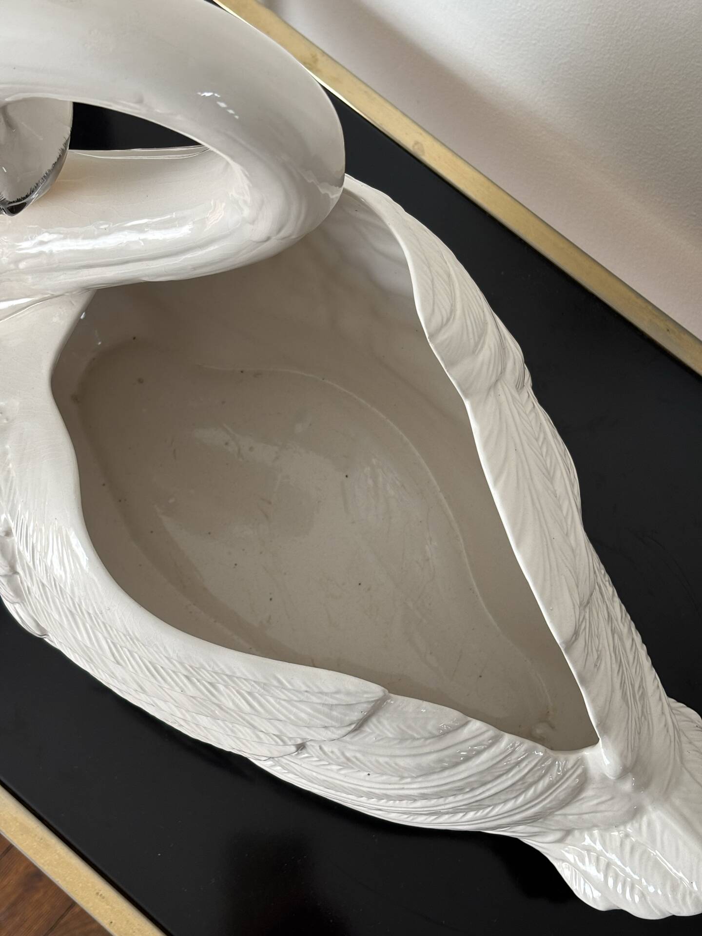 Ceramic swan planter