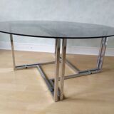 Chrome coffee table and smoked glass