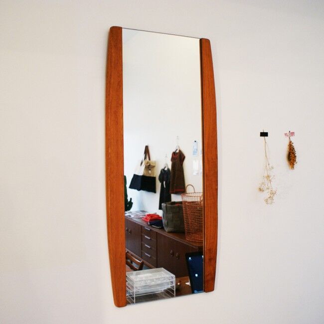 Miroir scandinave années 50 - 79 x 36 cm