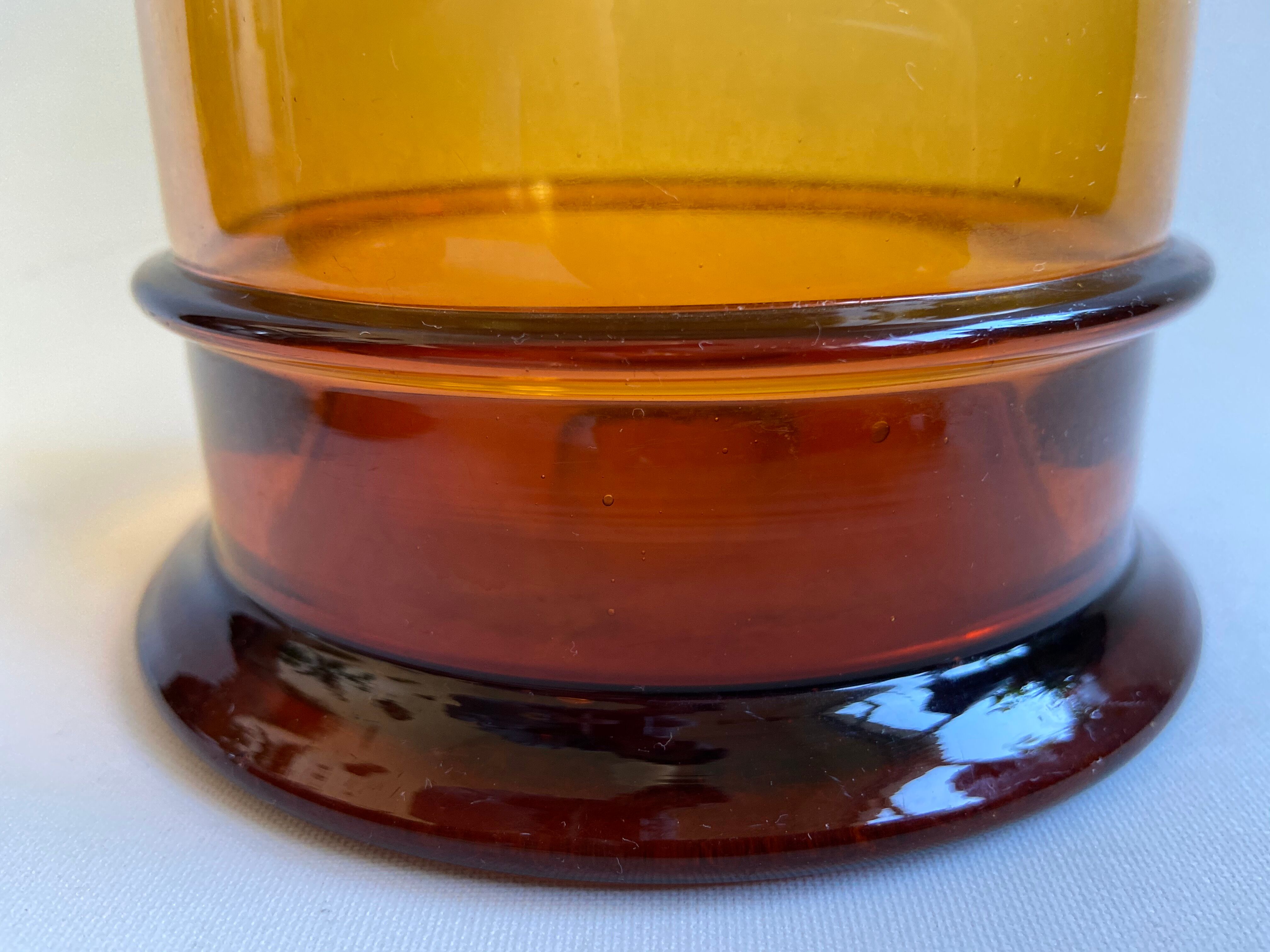 Amber glass apothecary jar