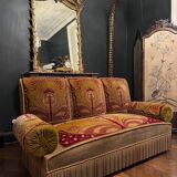 Canapé D’époque Art Nouveau garni de Son Tissu velours D’origine - XXe