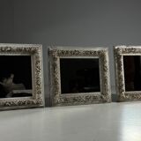 Set of three French mirrors white