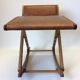 Rest feet in medium wood and leather "Mayer"