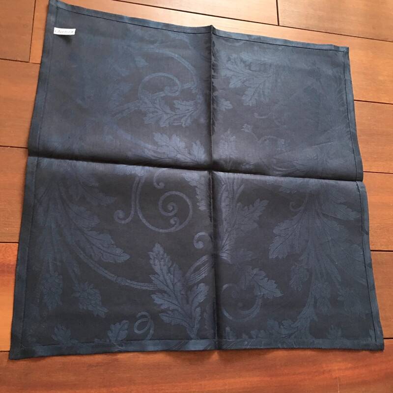 Serviette Christofle "Orangerie" Lin & Coton Bleu Marine