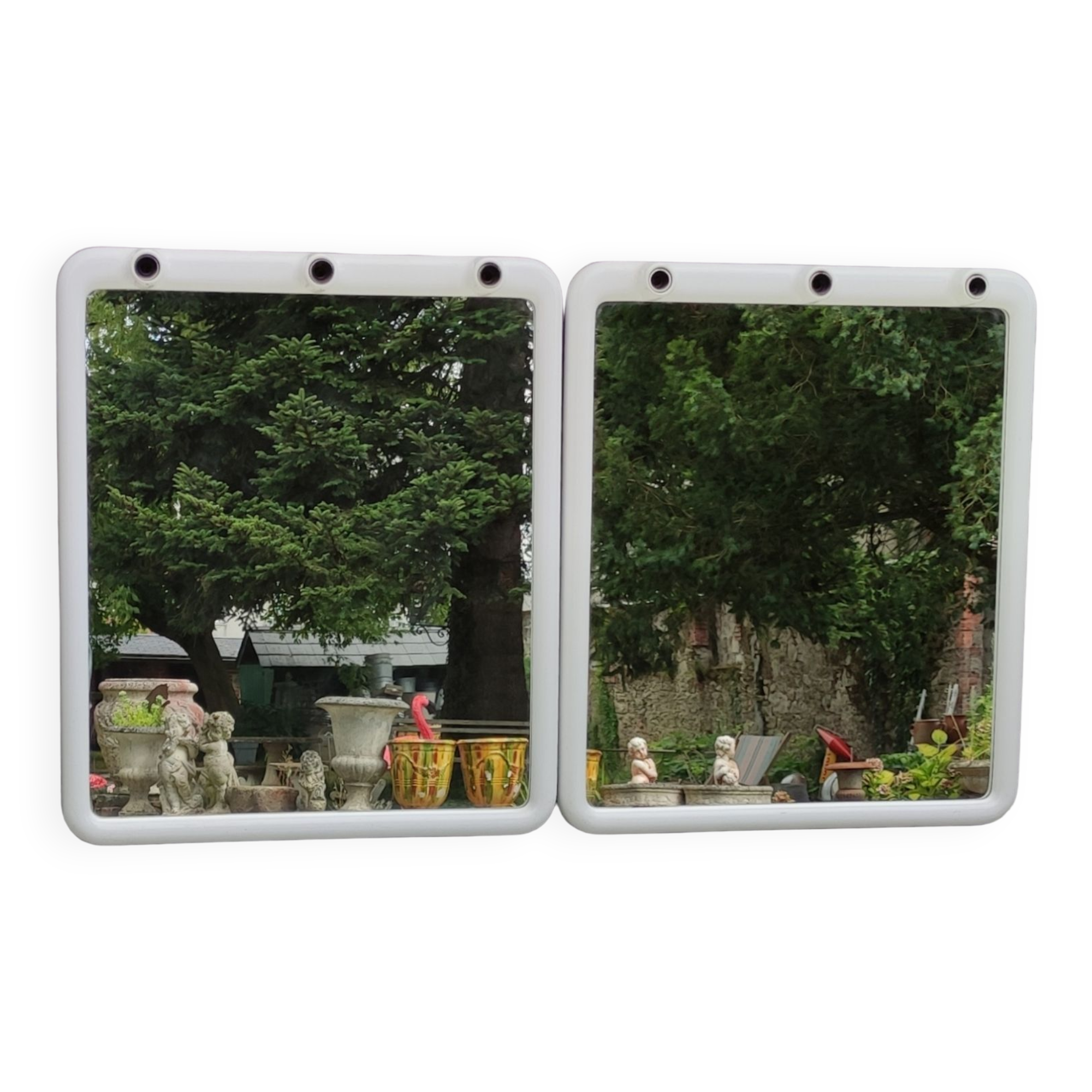 Pair of lodge mirrors, italian design 1970s